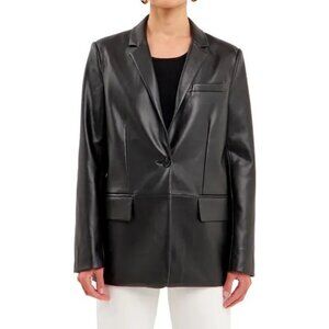 Endless Rose Faux Leather Blazer Size Medium